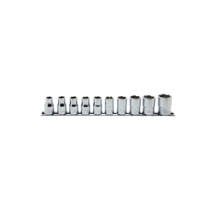 Ko-Ken Socket Set 10-22mm 12 Point 300mm 10 pieces 1/2 Sq. Drive, RS4405M/10 RS4405M/10